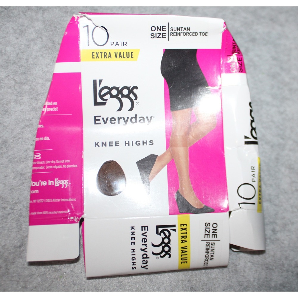 Women's Leggs everyday knee highs tights one size color suntan 8 pairs